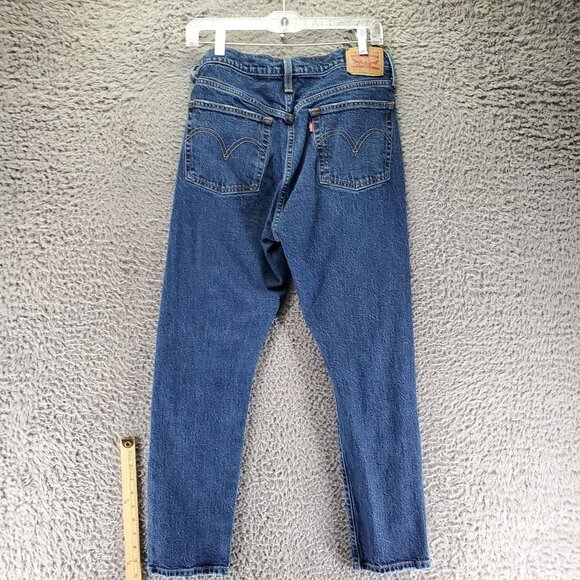Levis Jeans Womens 31 Blue 501 Skinny High Rise Button Fly Stretch Denim - Picture 1 of 14